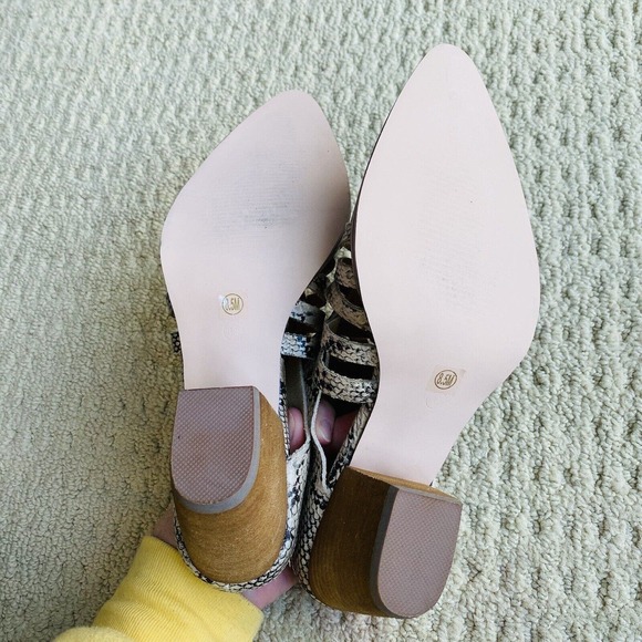 Coconuts By Matisse High Heel Mule Faux Python Upper Cut Outs Pointy Toes 8.5M - Picture 7 of 11
